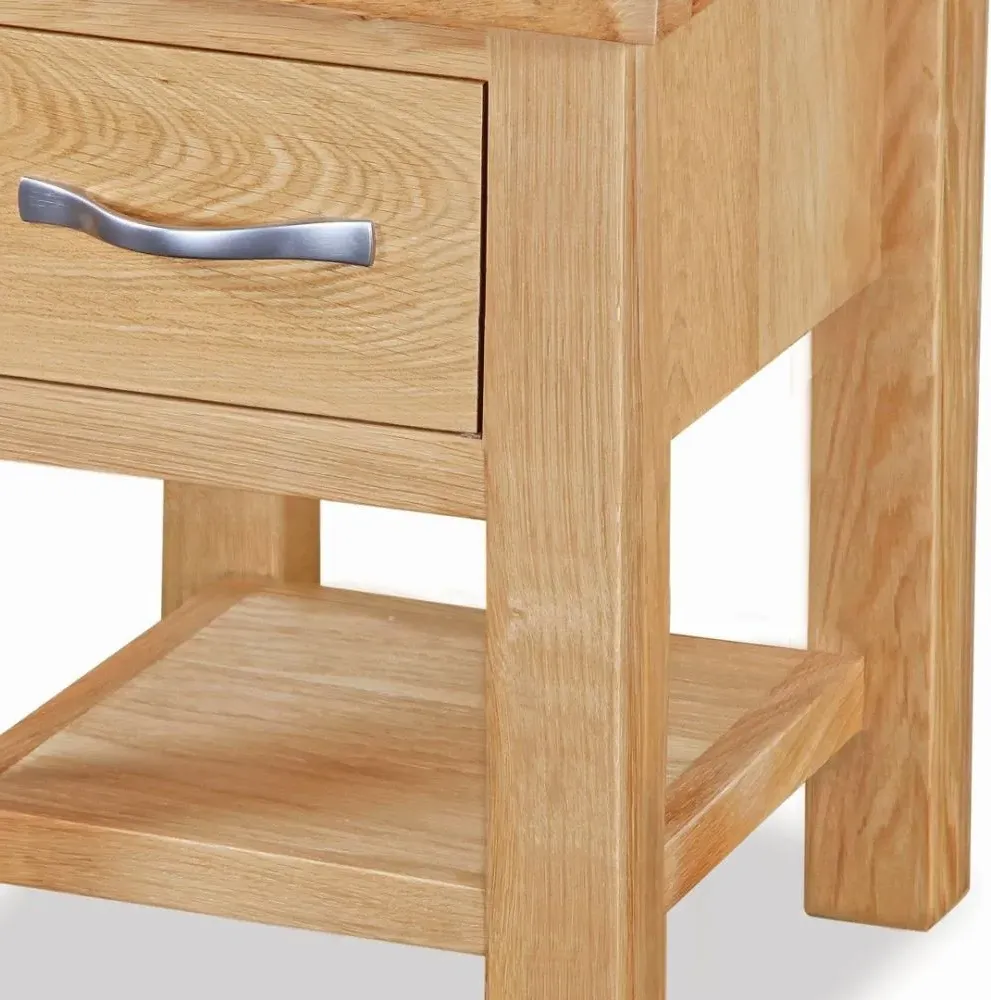 Trinity 1 Drawer Lamp Table - Natural, Oak