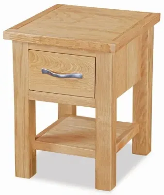 Trinity 1 Drawer Lamp Table - Natural, Oak