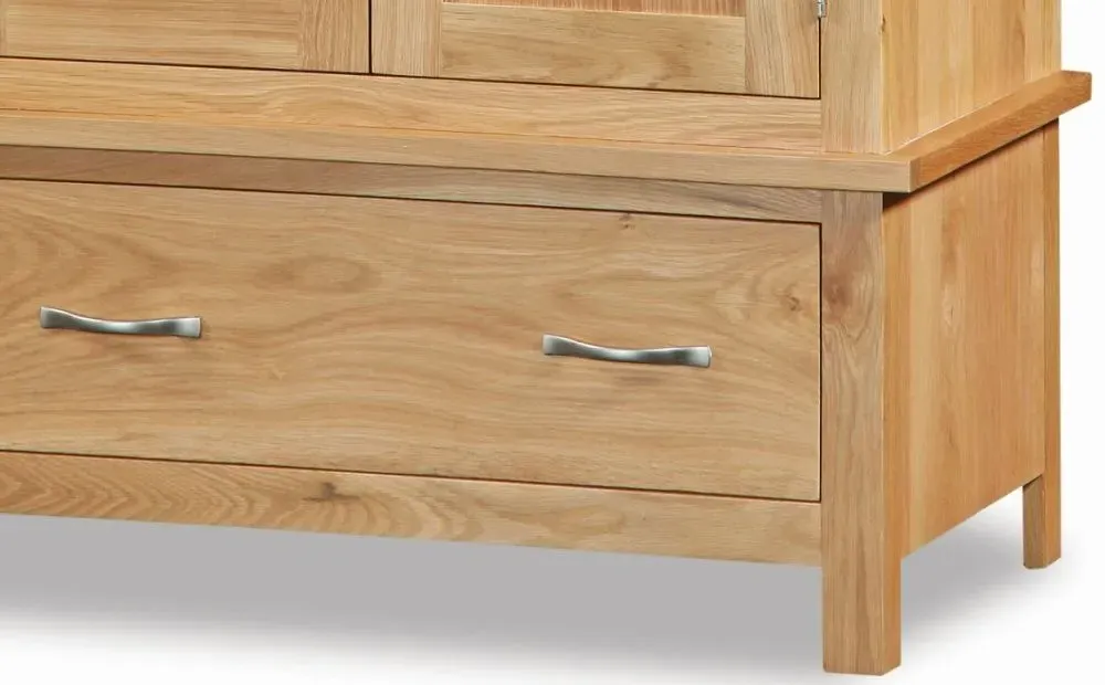 Trinity Double Wardrobe with Drawer - Natural, Oak