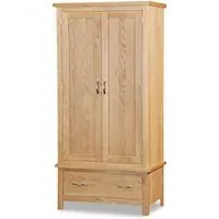 Trinity Double Wardrobe with Drawer - Natural, Oak