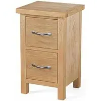 Trinity Narrow 2 Drawer Bedside Cabinet - Natural, Oak