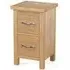Trinity Narrow 2 Drawer Bedside Cabinet - Natural, Oak