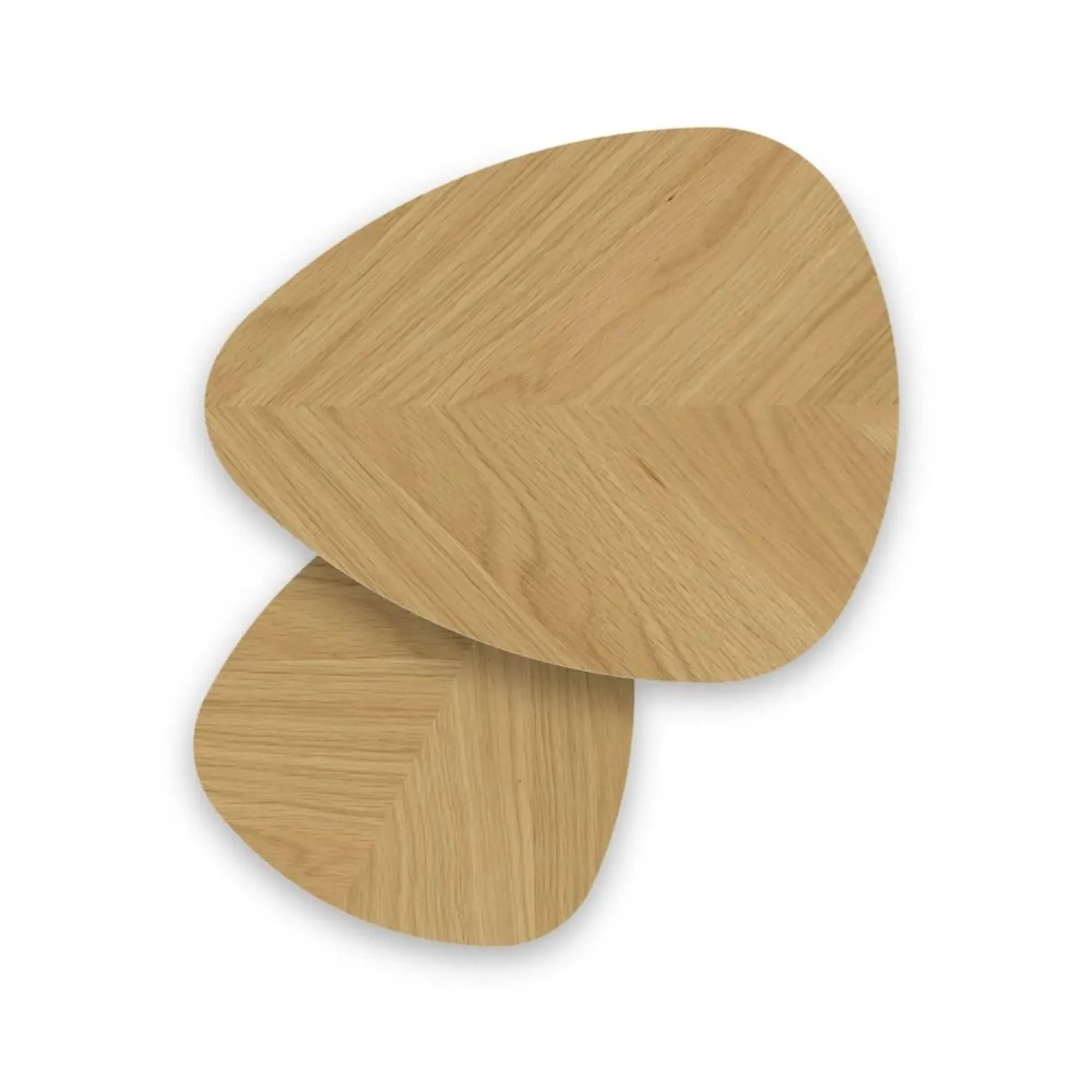 Valencia Herringbone Nest of 2 Tables - Natural, Oak