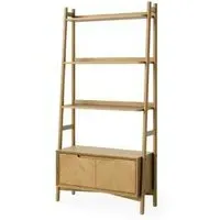 Valencia Oak Herringbone 2 Door Storage Bookcase - Natural