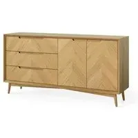 Valencia Oak Herringbone Large Sideboard - Natural