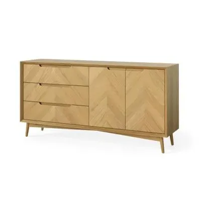 Valencia Oak Herringbone Large Sideboard - Natural
