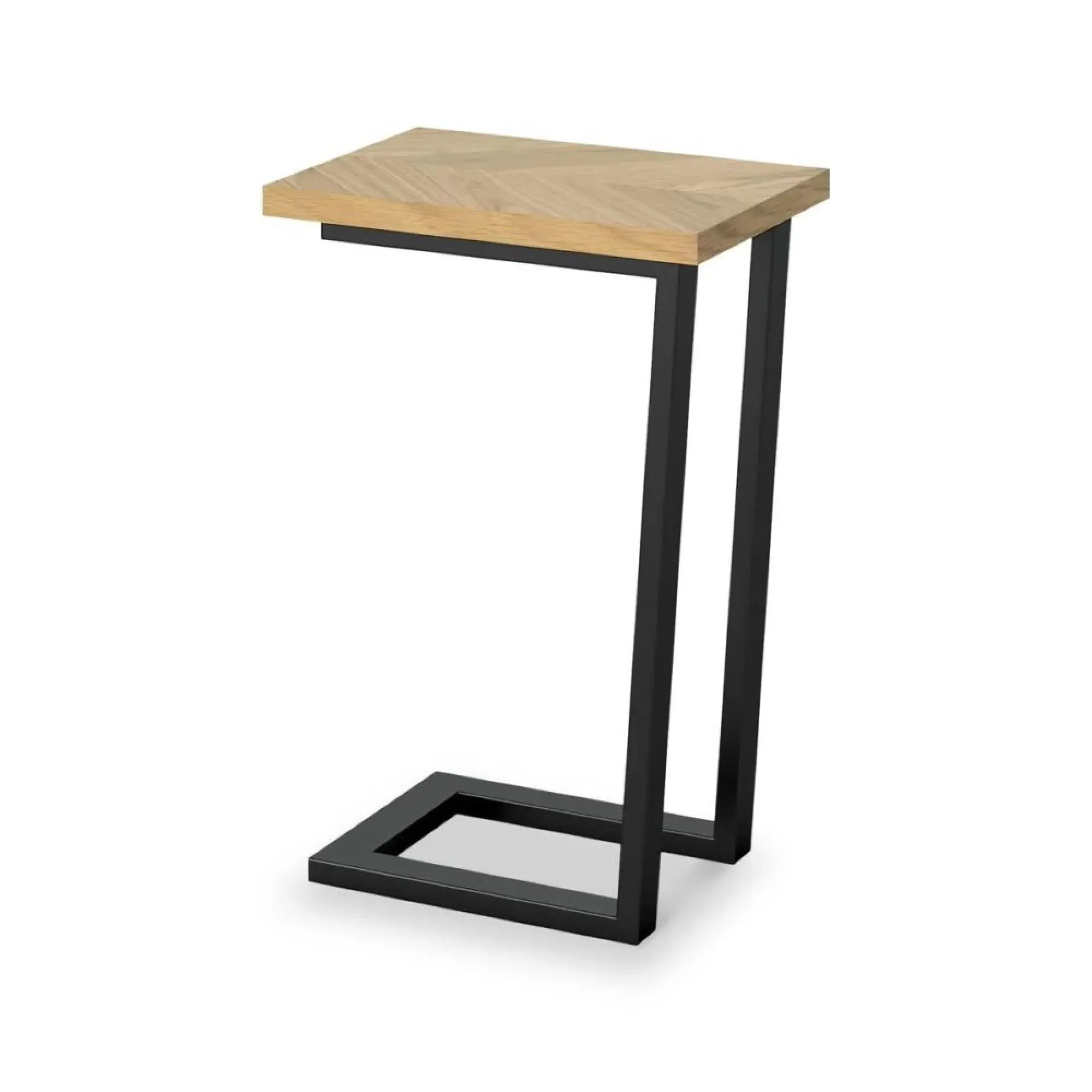 Valencia Oak Herringbone Side Table - Natural