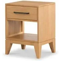 Viento Oak 1 Drawer Bedside Cabinet - Waxed
