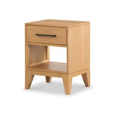 Viento Oak 1 Drawer Bedside Cabinet - Waxed image