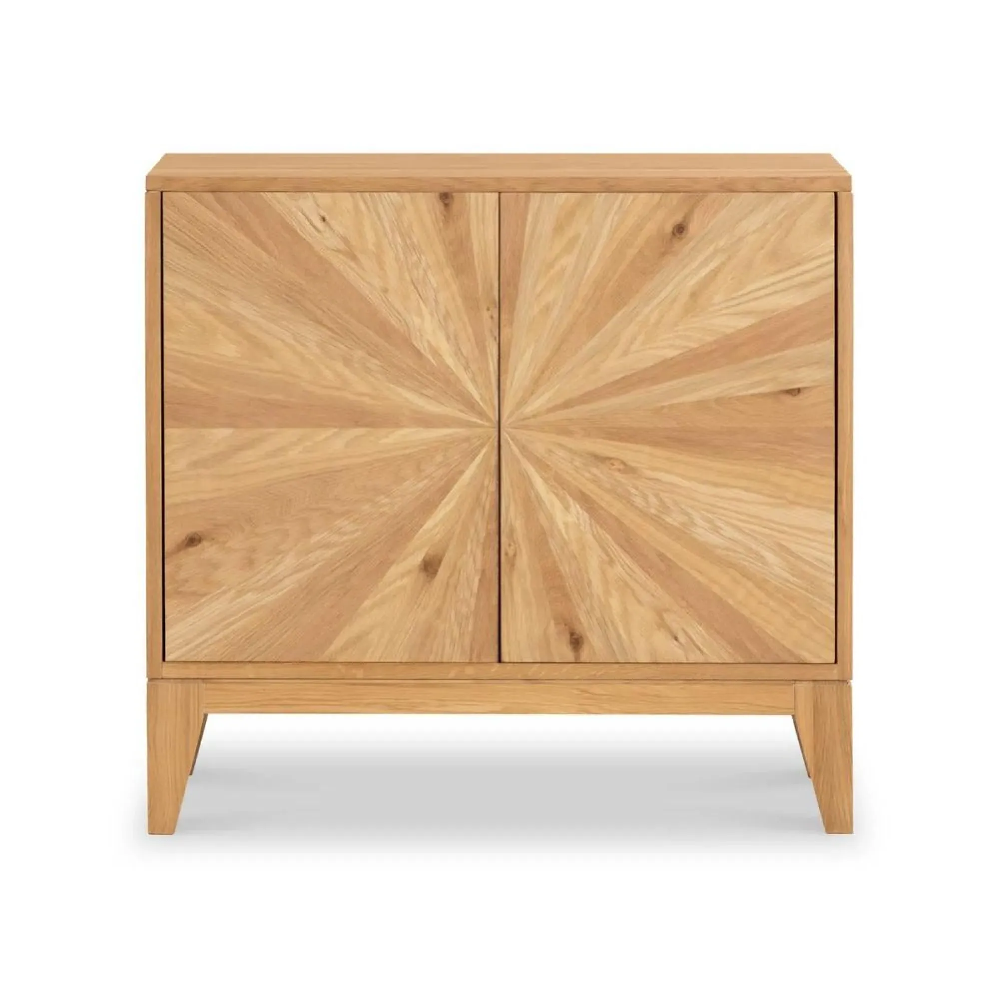 Viento Oak 2 Door Sunburst Small Sideboard - Waxed