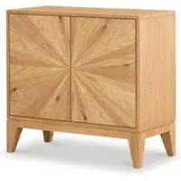 Viento Oak 2 Door Sunburst Small Sideboard - Waxed
