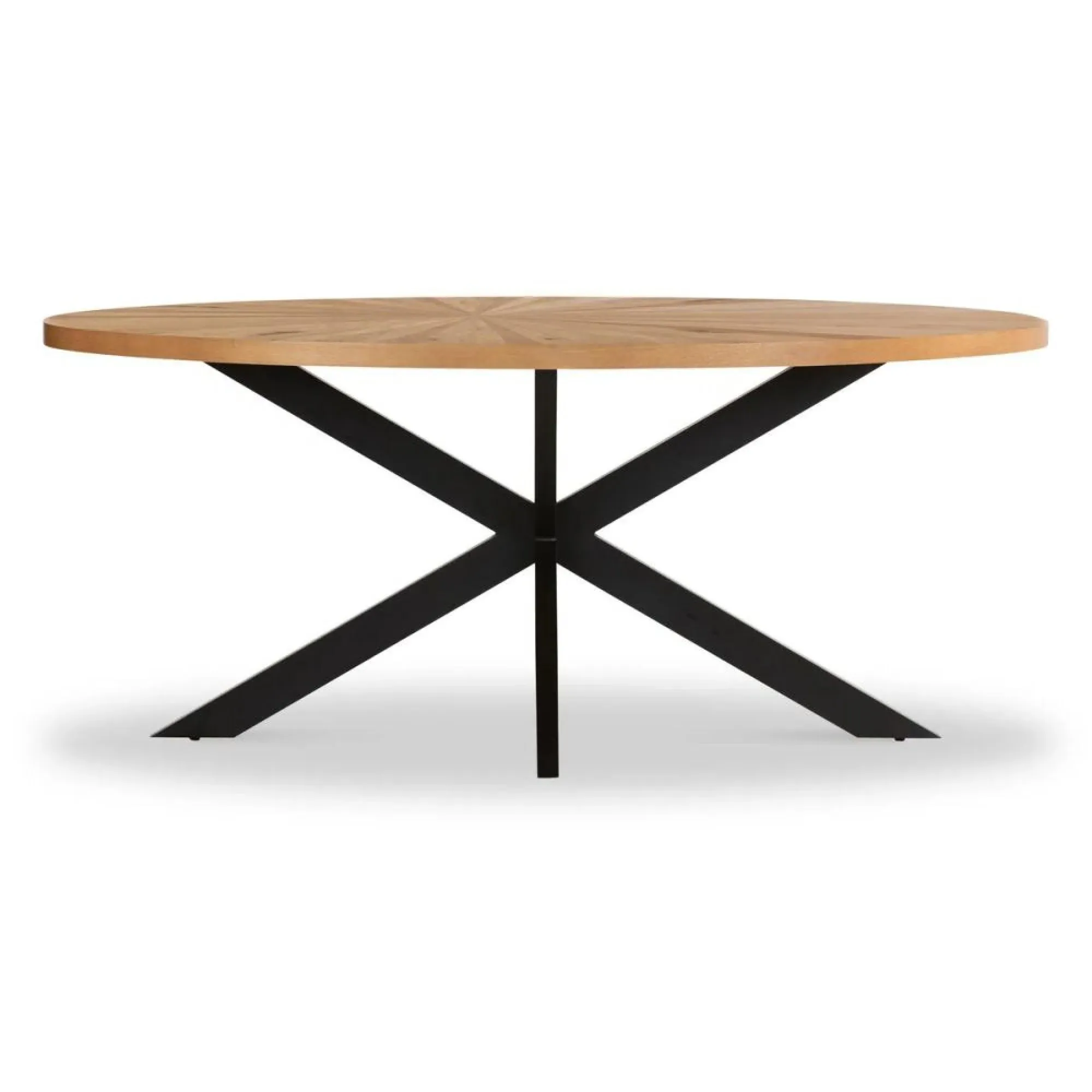 Viento Oak 6-Seater Oval Sunburst Dining Table - Waxed Oak