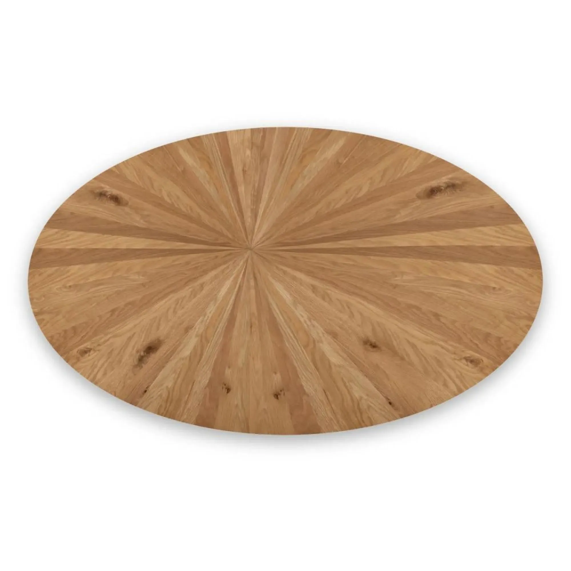 Viento Oak 6-Seater Oval Sunburst Dining Table - Waxed Oak