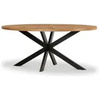 Viento Oak 6-Seater Oval Sunburst Dining Table - Waxed Oak