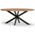 Viento Oak 6-Seater Oval Sunburst Dining Table - Waxed Oak