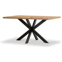 Viento Oak 6-Seater Sunburst Dining Table - Waxed Oak