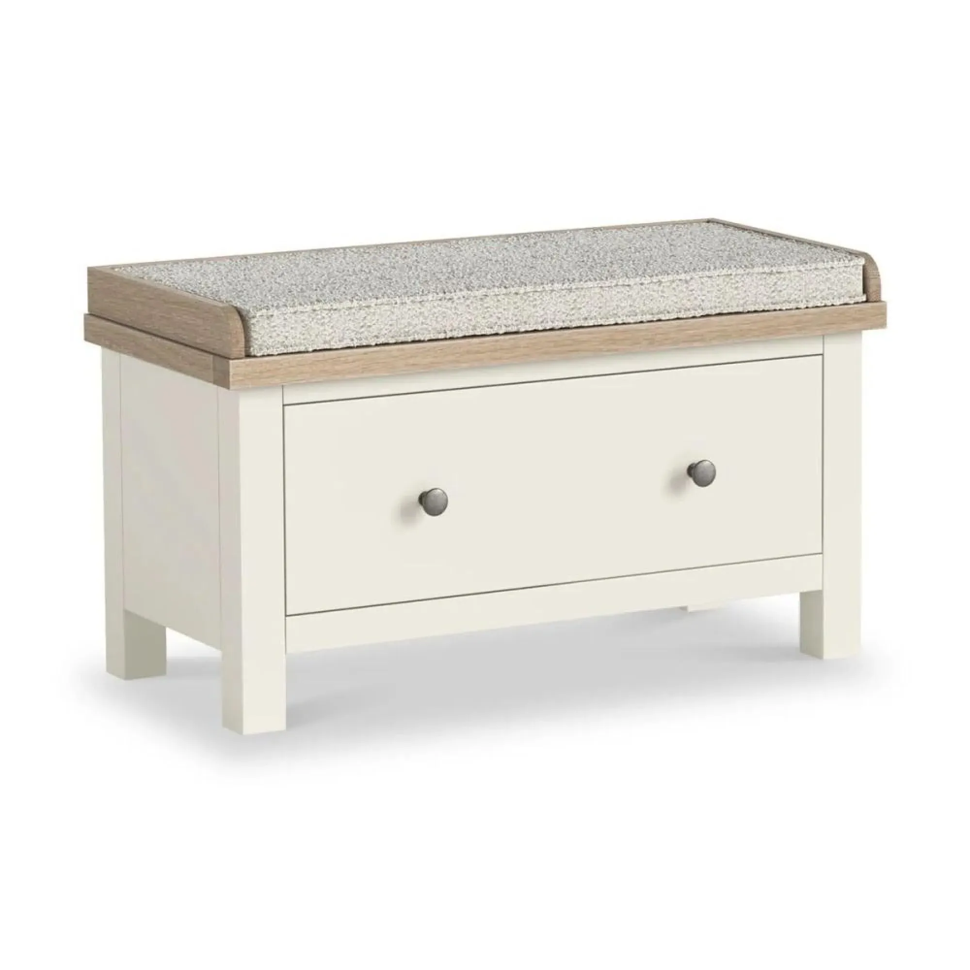 White Painted 1 Drawer Hallway Bench - Coconut White