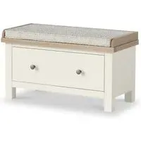 White Painted 1 Drawer Hallway Bench - Coconut White