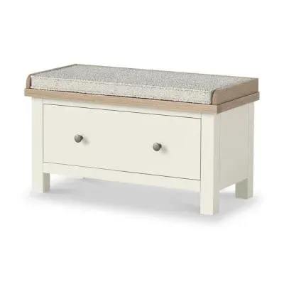 White Painted 1 Drawer Hallway Bench - Coconut White