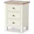 White Painted 3 Drawer Bedside Cabinet - Coconut White
