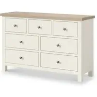 White Painted 3+4 Drawer Wide Chest - Coconut White