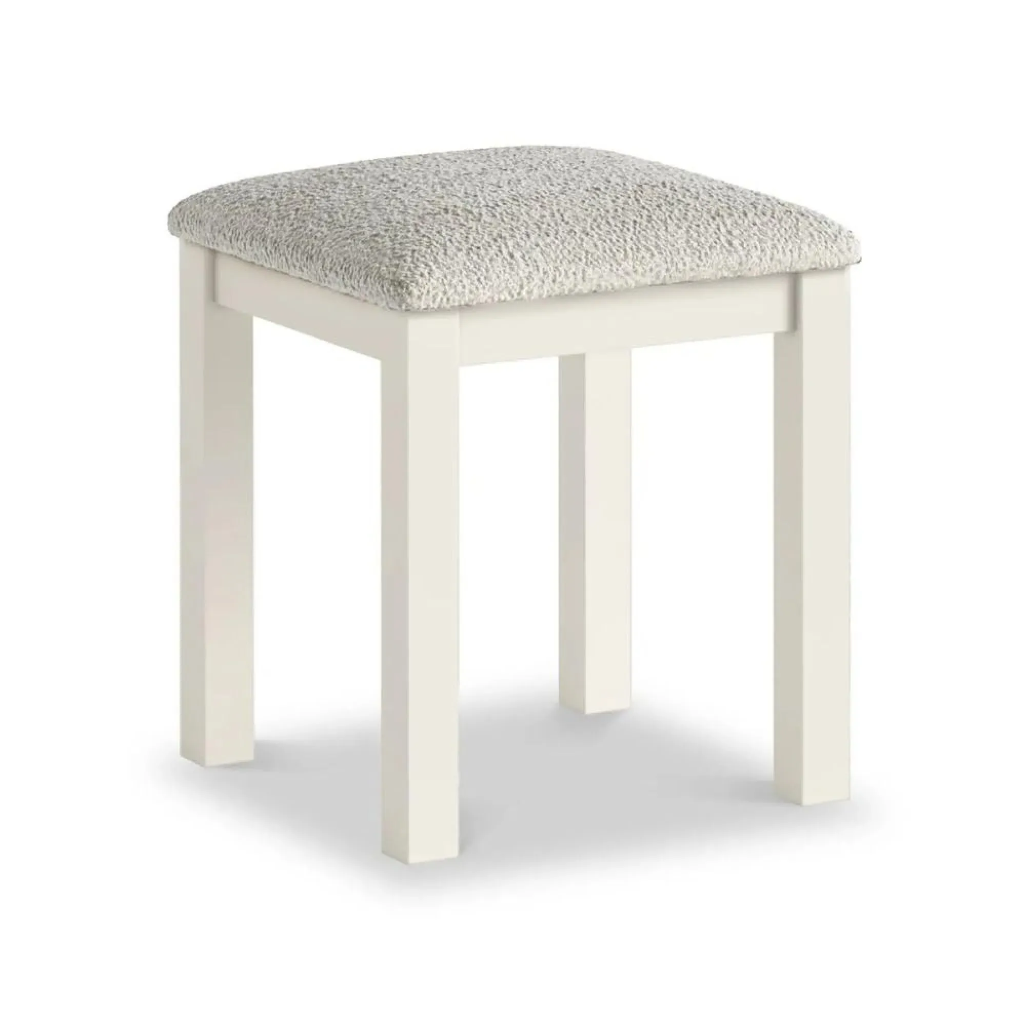 White Painted Dressing Padded Stool - Coconut White