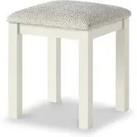 White Painted Dressing Padded Stool - Coconut White