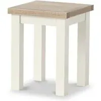White Painted Square Lamp Table - Coconut White