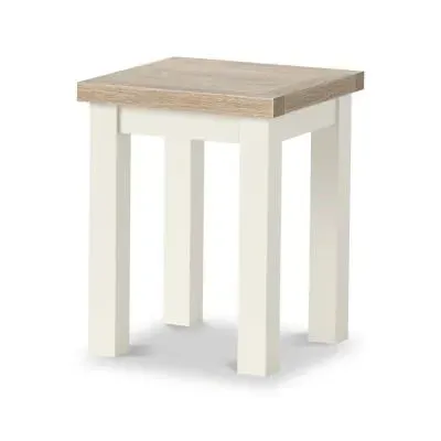 White Painted Square Lamp Table - Coconut White