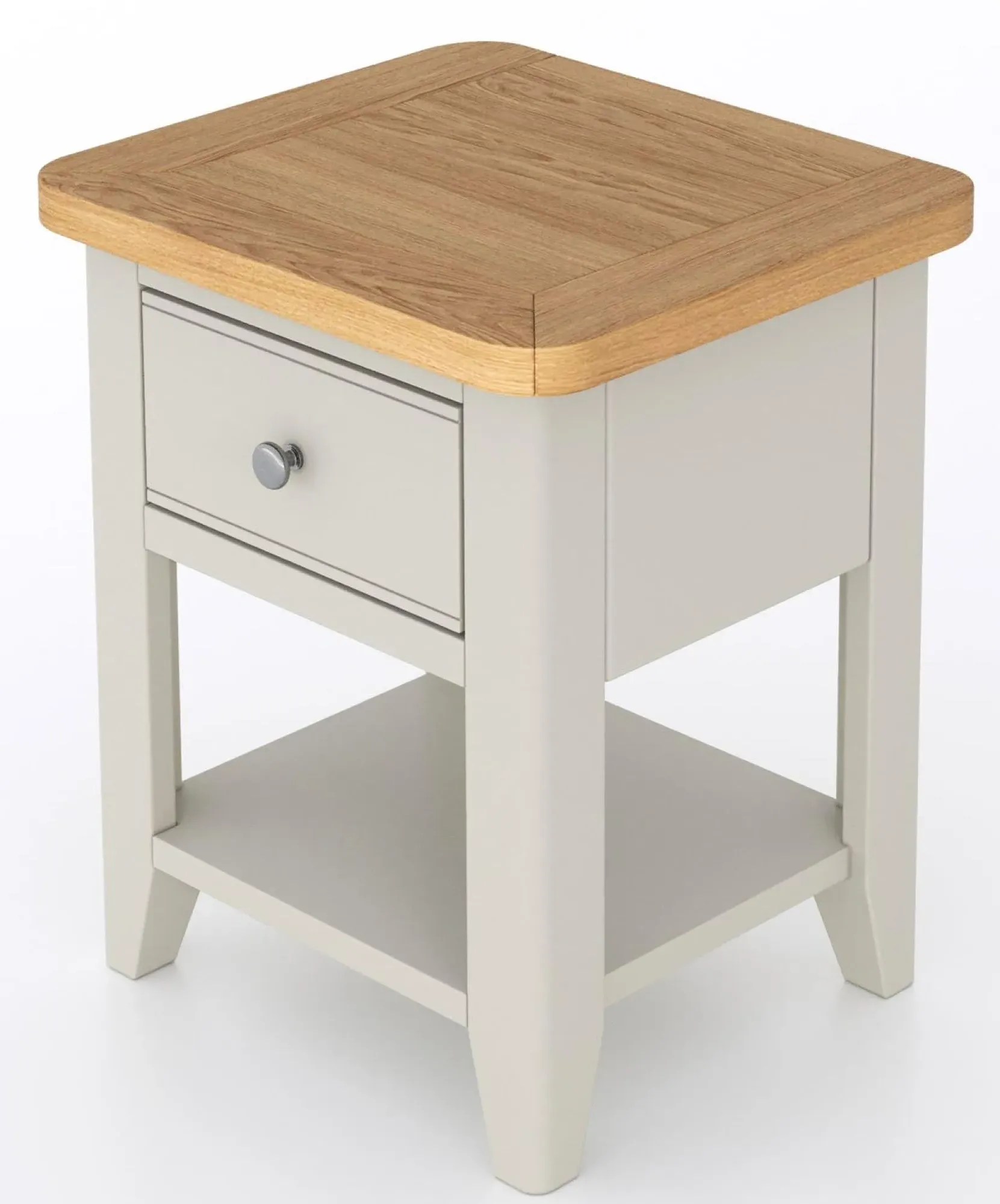 Arden 1 Drawer Lamp Table - Grey, Painted Oak