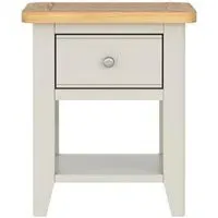 Arden 1 Drawer Lamp Table - Grey, Painted Oak