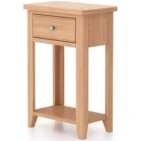 Arden 1 Drawer Telephone Table - Natural Oak