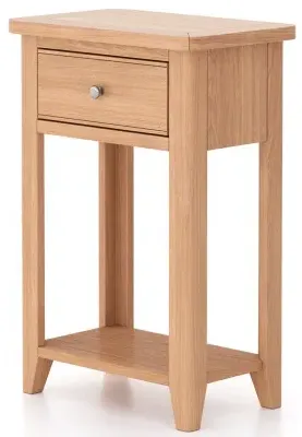 Arden 1 Drawer Telephone Table - Natural Oak