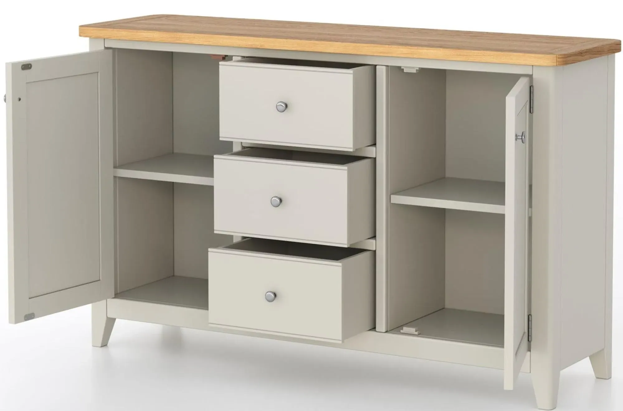 Arden 130cm 2 Door Sideboard - Grey, Painted Oak