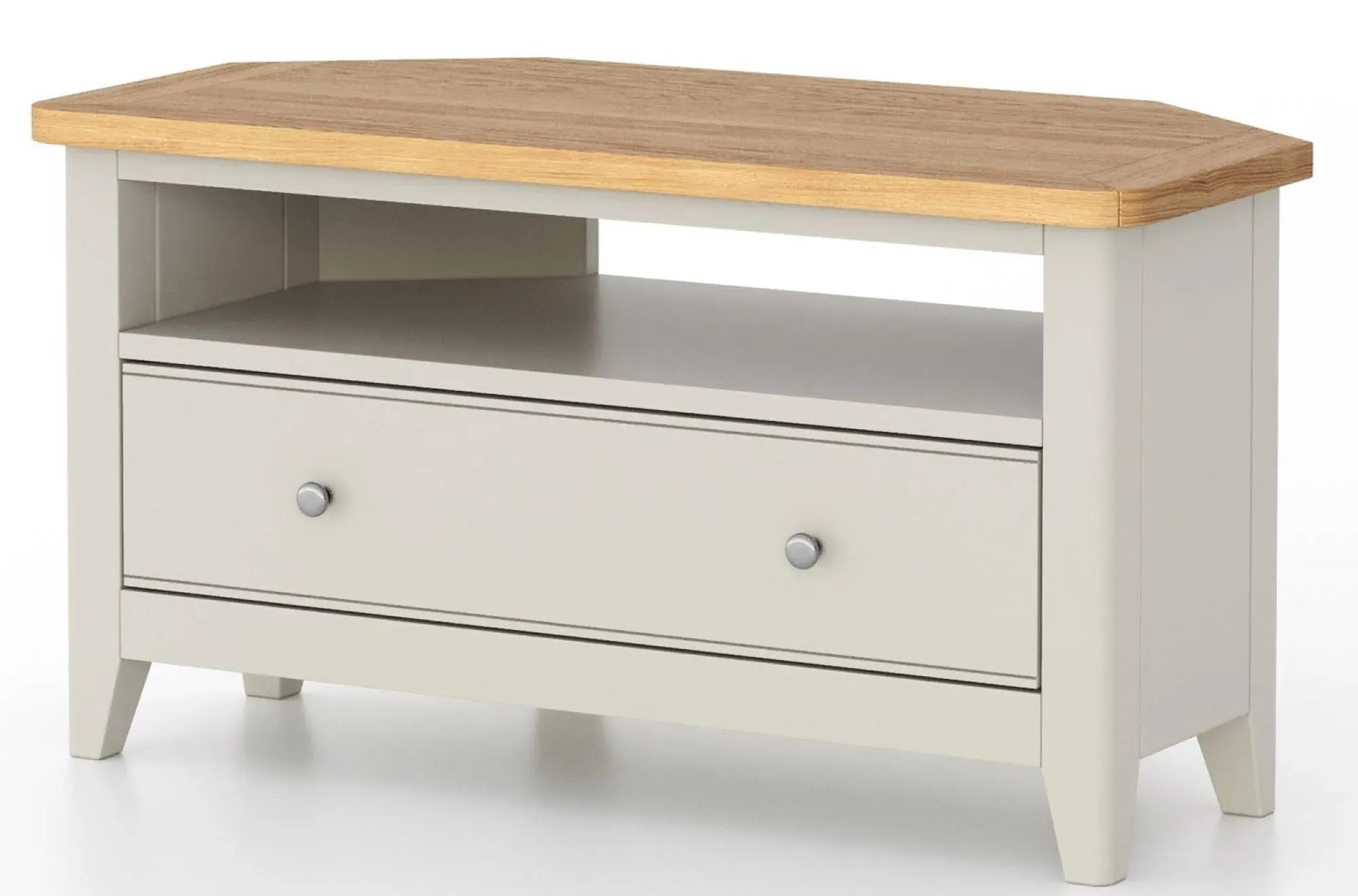 Arden 90cm Corner TV Unit - Grey, Painted Oak