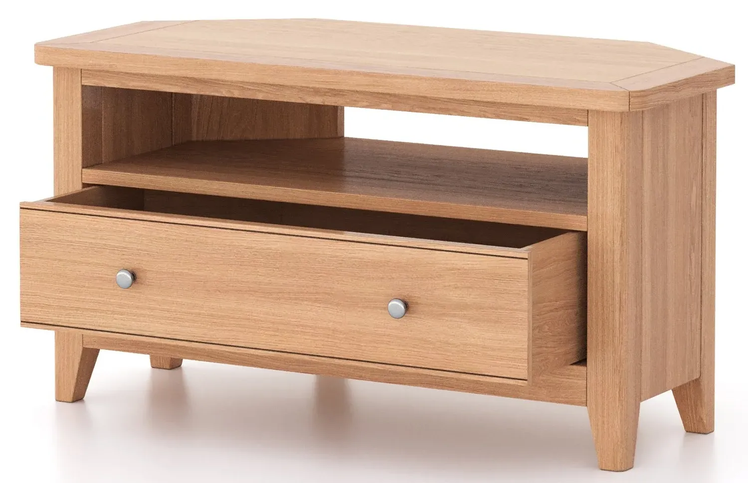 Arden 90cm Corner TV Unit - Natural Oak
