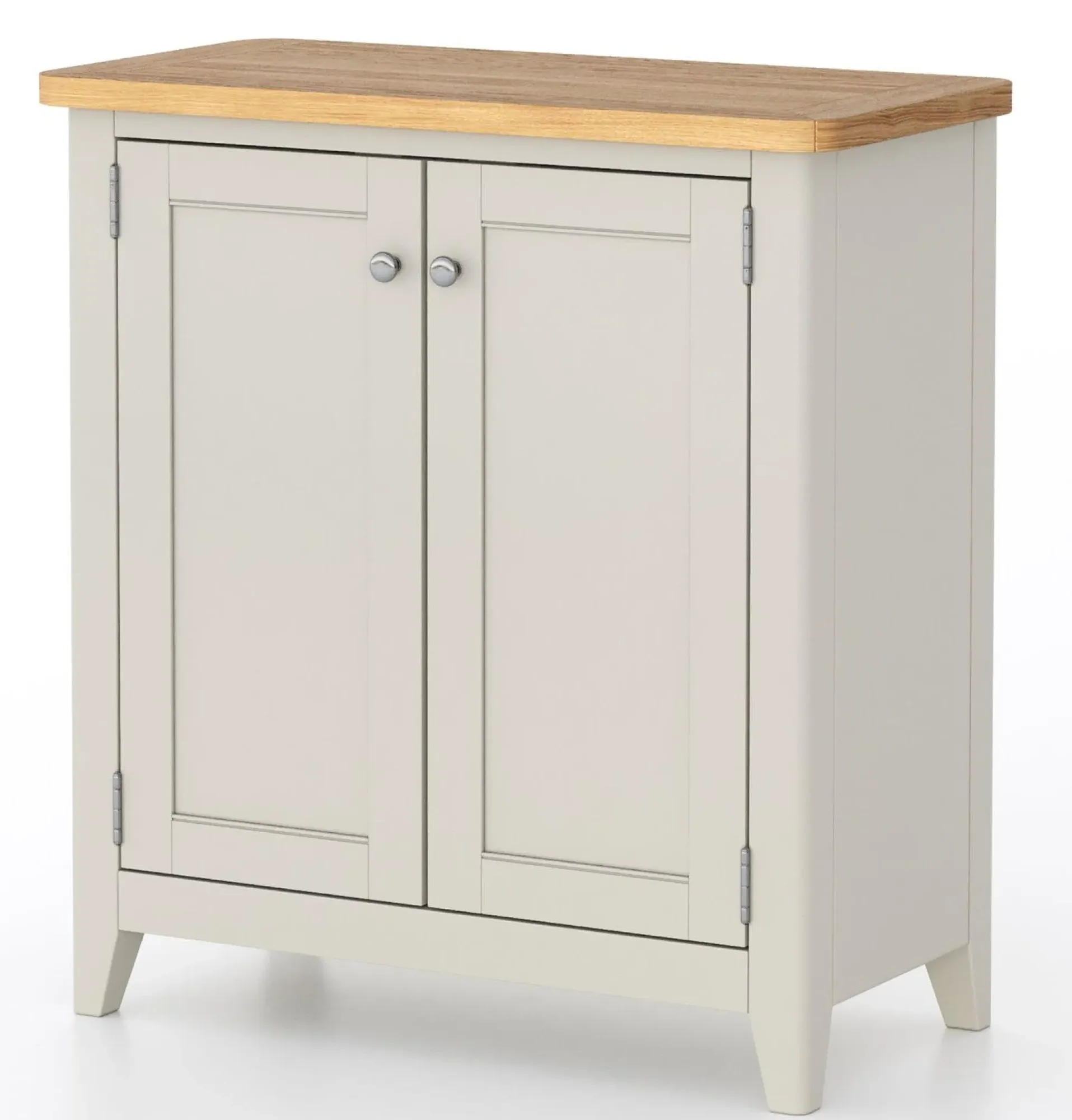 Arden Compact 2 Door Storage Cabinet - Grey, Painted Oak