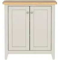 Arden Compact 2 Door Storage Cabinet - Grey, Painted Oak