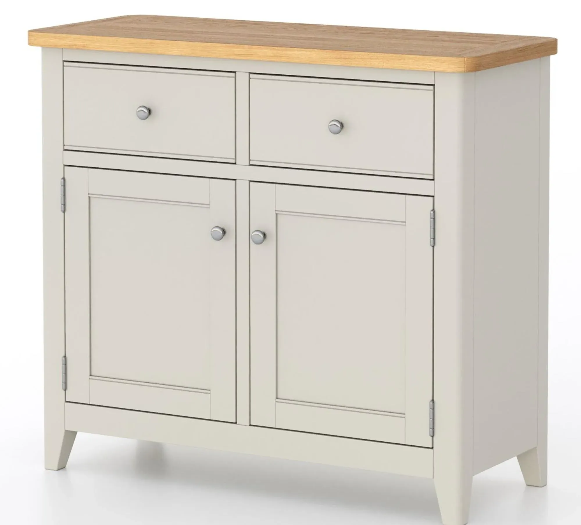 Arden Grey Painted 2 Door Sideboard - Grey, Oak