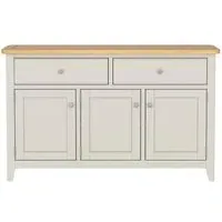 Arden Grey Painted 3 Door Sideboard - Grey, Oak