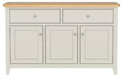 Arden Grey Painted 3 Door Sideboard - Grey, Oak