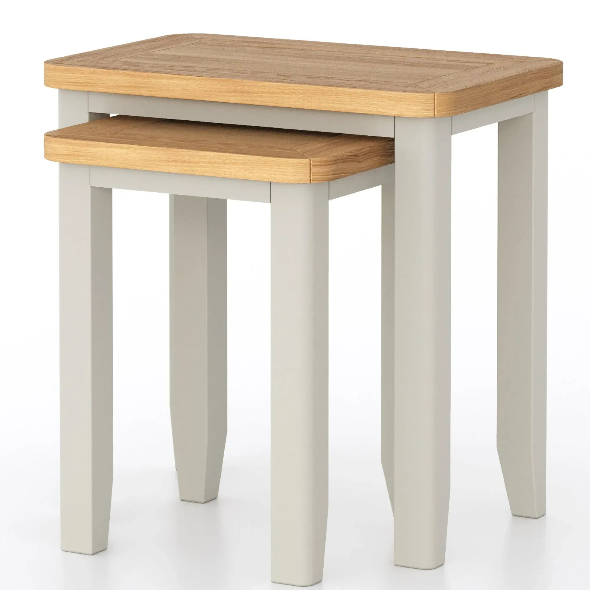 Arden Nest of 2 Tables - Grey, Painted Oak