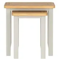 Arden Nest of 2 Tables - Grey, Painted Oak