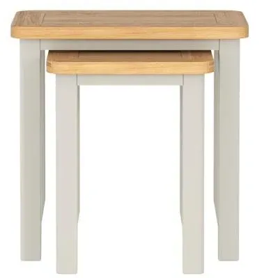 Arden Nest of 2 Tables - Grey, Painted Oak image