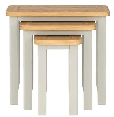 Arden Nest of 3 Tables - Grey, Painted Oak image