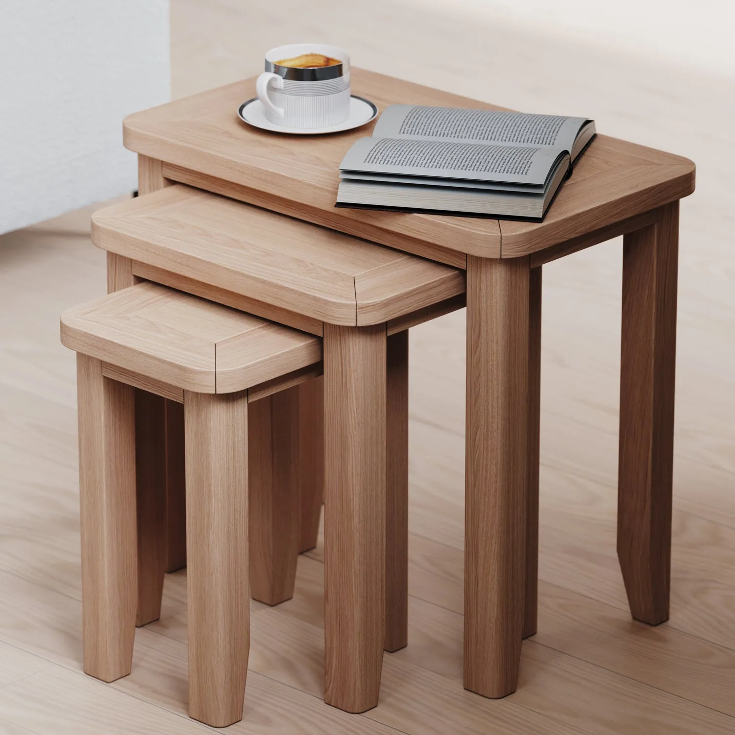 Arden Nest of 3 Tables - Natural Oak