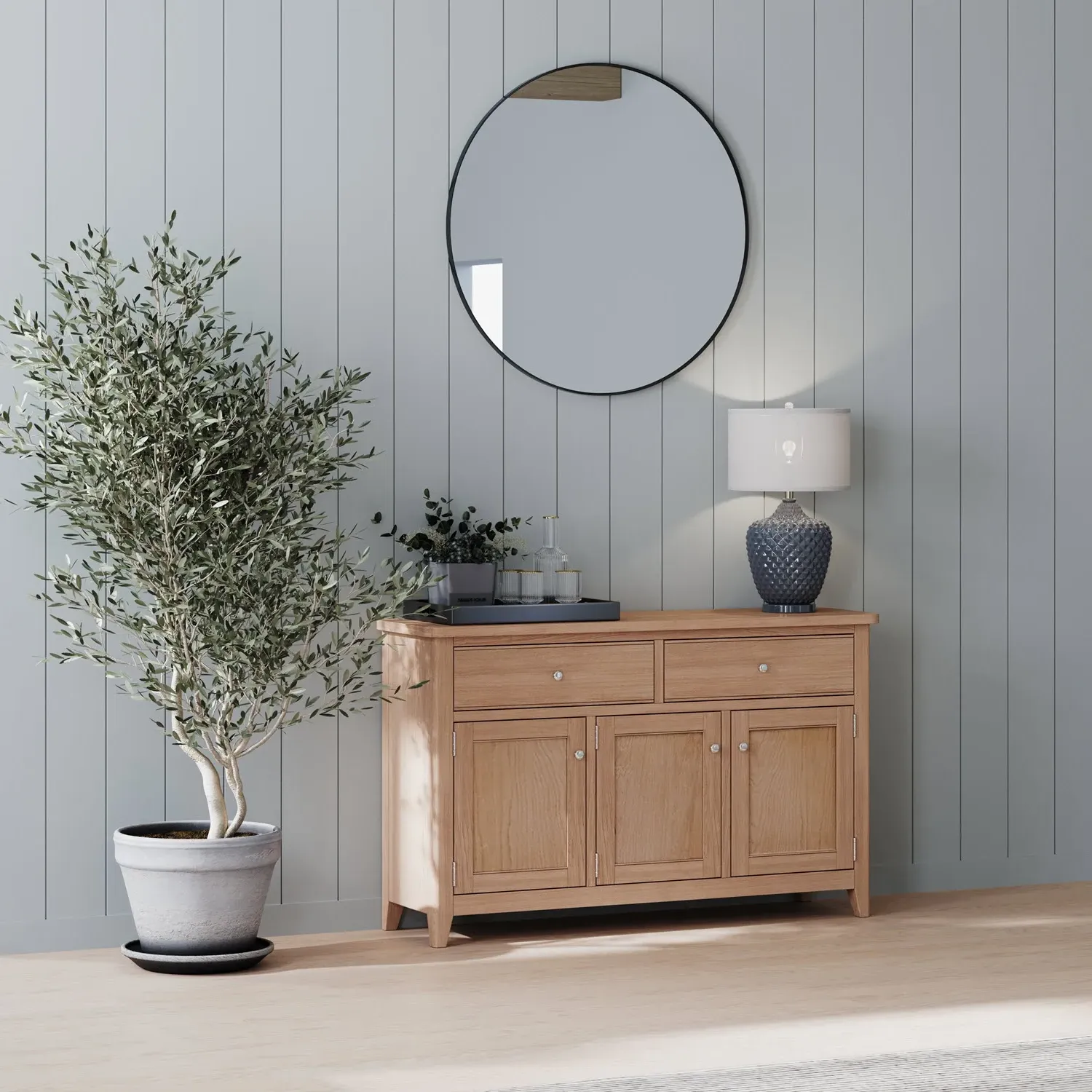 Arden Oak 3 Door Sideboard - Natural Oak