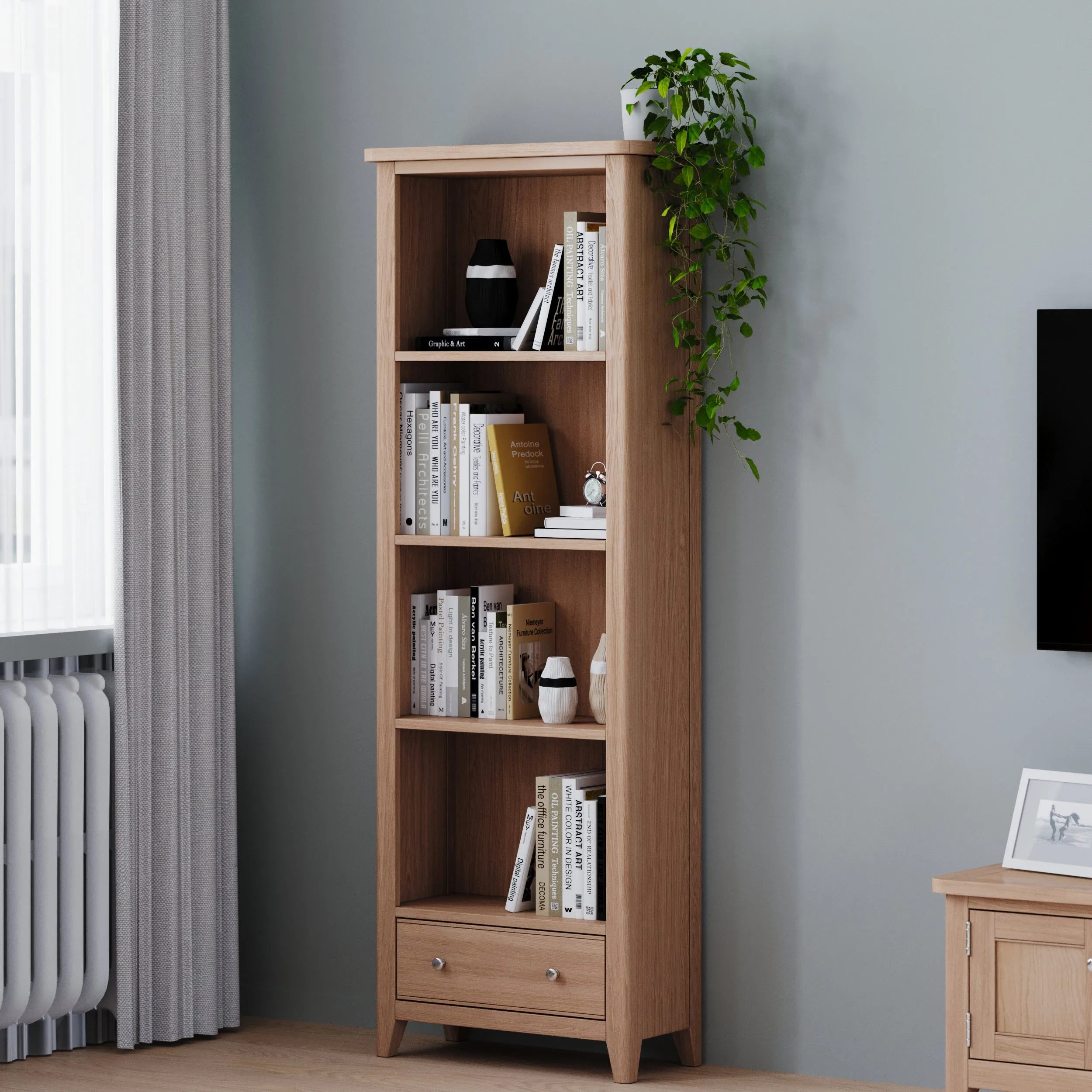 Arden Oak Tall Bookcase - Natural Oak