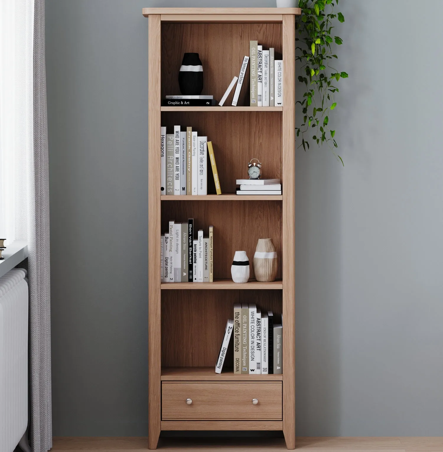 Arden Oak Tall Bookcase - Natural Oak