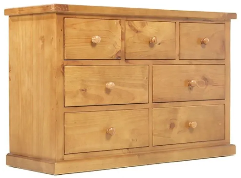 Churchill 4+3 Drawer Wide Chest - Waxed Pine